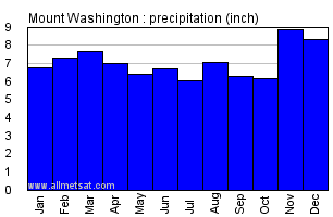 Mount Washington New Hamphire Annual Precipitation Graph